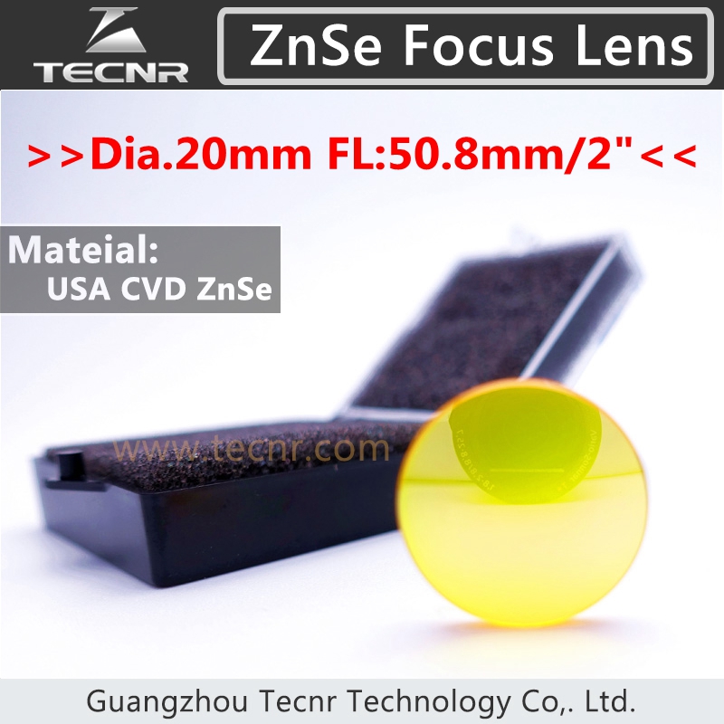 TECNR 고품질 미국 ZnSe CO2 초점 렌즈 직경 20mm FL38.1-127mm 레이저 커터 용 1.5 \\\